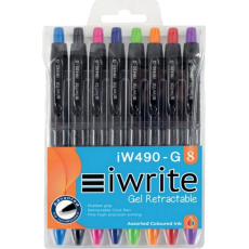 IWrite Retractable Gel Pens 8's 